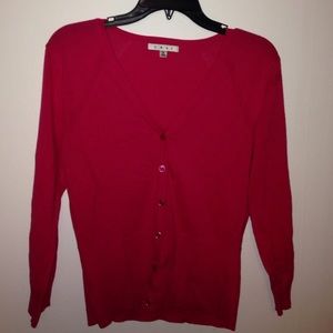 CAbi hot pink button down cardigan