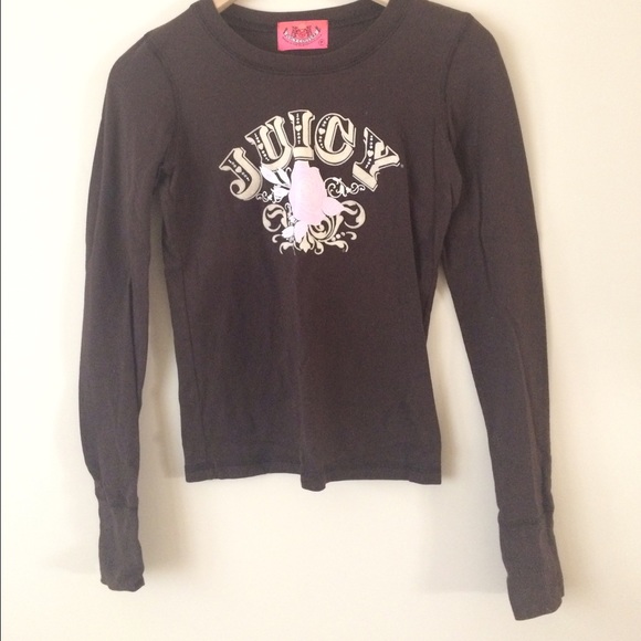Juicy Couture Tops - Juicy couture brown long sleeve shirt