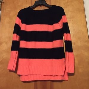 Forever21 Navy&Neon Pink HighLow Woven Sweatshirt