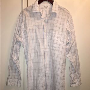 Brooks Brothers men's white/blue/tan shirt