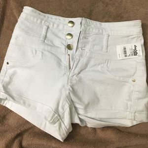 High waisted white Jean shorts