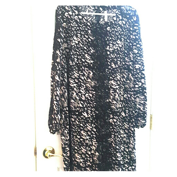 Black leopard dress