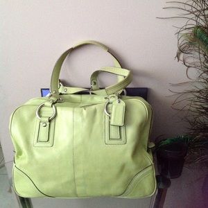 COACH SOHO LT GREEN LEATHER SATCHEL