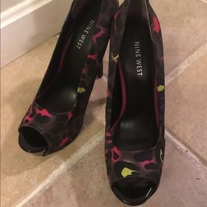 Nine West leopard heels size 8