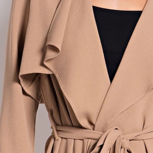 "Atelier" Belted Crepe Trench Coat - Picture 4 of 4