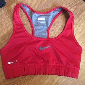 Red Nike sports bra