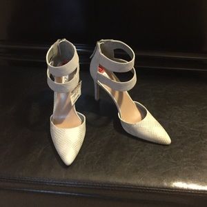 Steve Madden Grey Ankle Strap Pumps