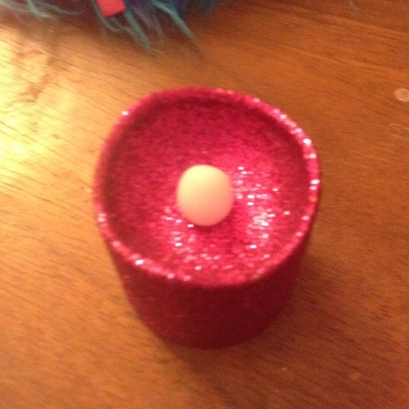 Fake glitter candle