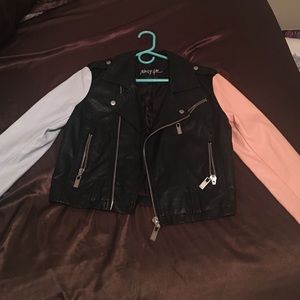 Women's multicolored Faux Moto Jacket