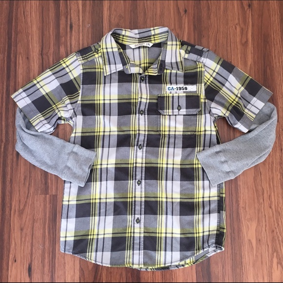 Short Sleeve Flannel Button Front