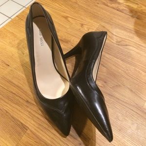 Black, leather Nine West heels