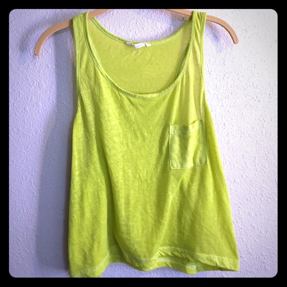 Forever 21 Tops - Lime Green Pocketed Crop Top