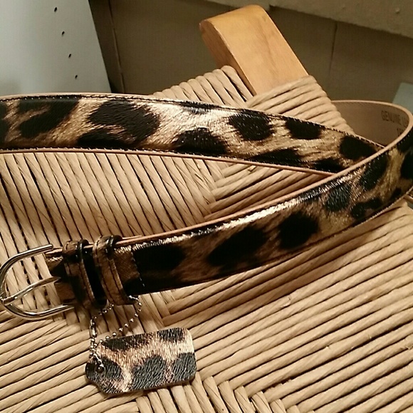 Leather Leapard Print Belt