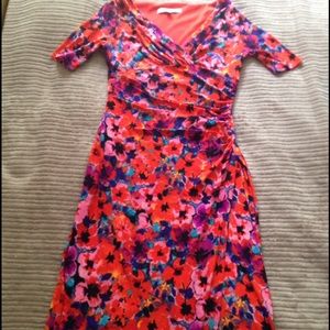 Evan Picone Floral Faux-Wrap Dress