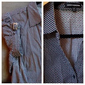 FLASH! EXPRESS Honeycomb Print Button-down Shirt