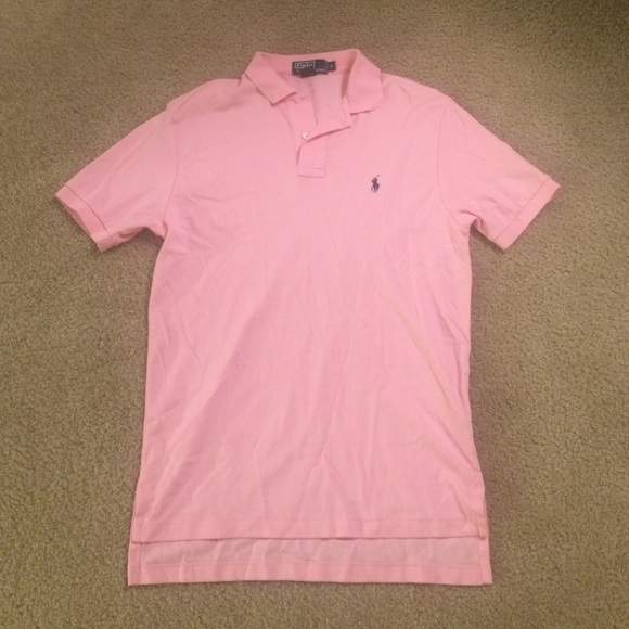 Men pink polo