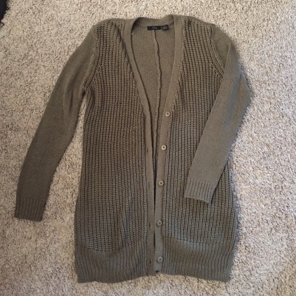 Olive long cardigan
