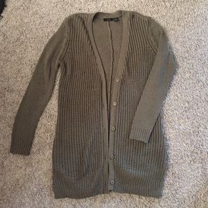 Olive long cardigan