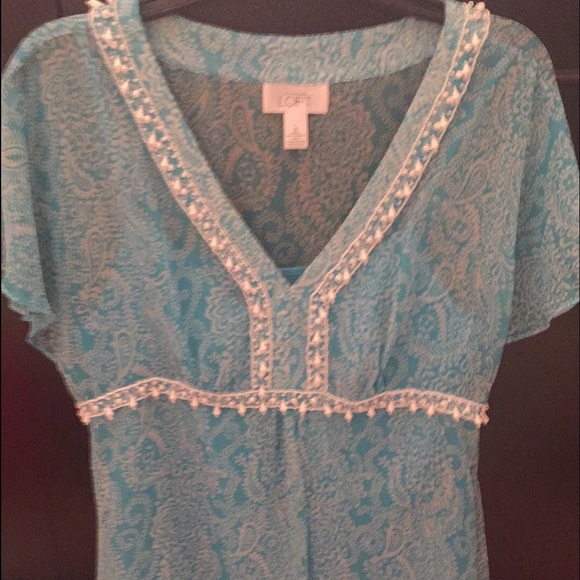 Ann Taylor Loft embellished blouse with tank
