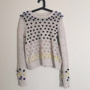 Cute Anthropologie Moth Pom Pom sweater
