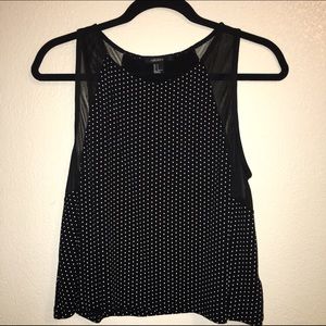 FOREVER 21 black & white polka dot tank