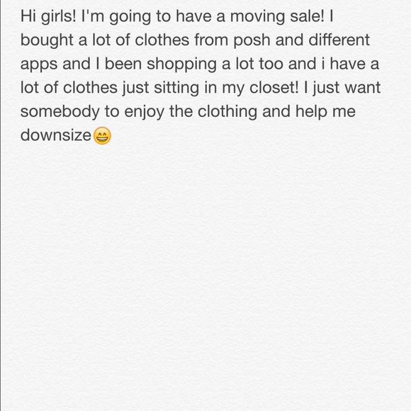 Moving sale