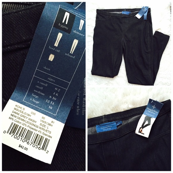vera wang denim leggings