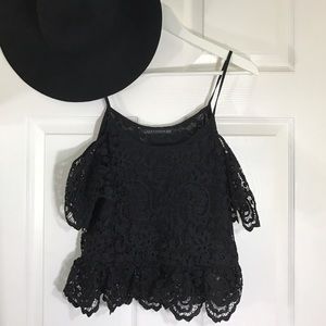 Zara Black Lace Crop Top