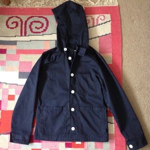 ASOS navy rain jacket with hood XS