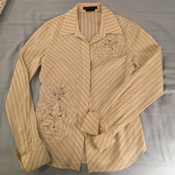 BCBG Button-Down with Flower Detailing