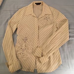 BCBG Button-Down with Flower Detailing