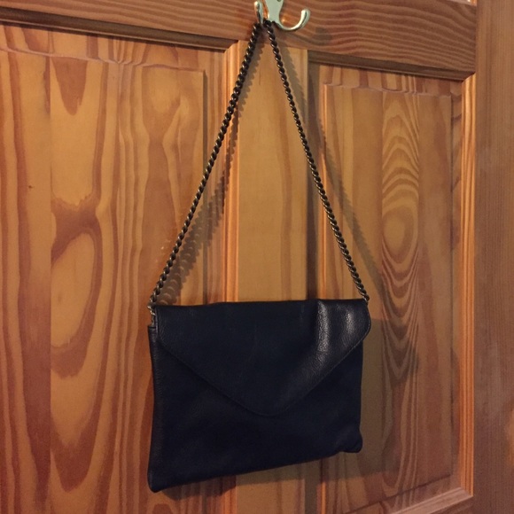 J Crew black envelope shoulder bag