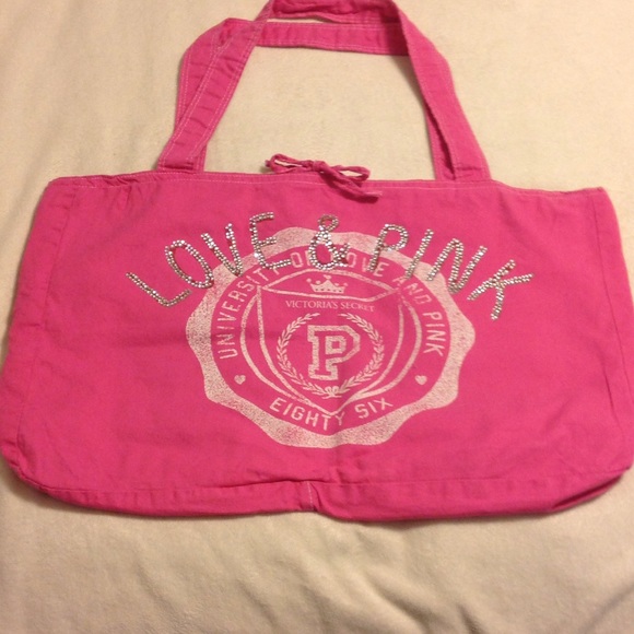 VS PINK Reversible Canvas Tote w/ bling❤️ $15 - Picture 2 of 4
