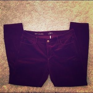 Ann Taylor Loft Burgundy Corduroy Skinny Jeans