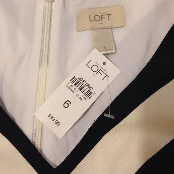 NWT Ann Taylor Loft Sleeveless striped dress 6 - Picture 2 of 3