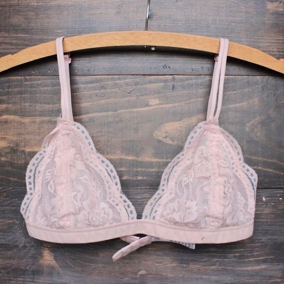 Urban Outfitters Other - Misty Rose Pink Triangle Lace Delicate Bralette