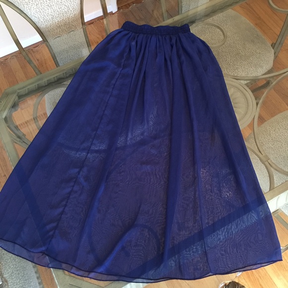 American Apparel Sheer Blue Maxi Skirt, size XS/S - Picture 2 of 4