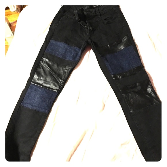 Black and denim jeans
