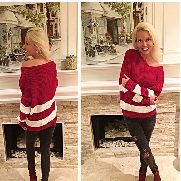 Sweaters - Pretty in Red! Slouchy cozy sweater!! Last ONE!!