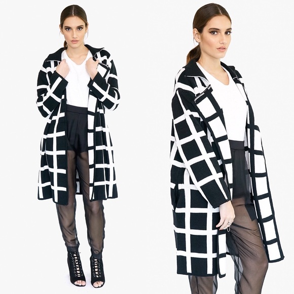 Sale ⬇️ Open Front Plaid Sweater Coat - Picture 4 of 4