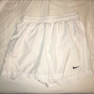 NIKE white athletic shorts