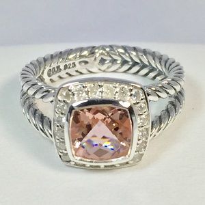 David Yurman Ring with Morganite & Diamonds Size 6