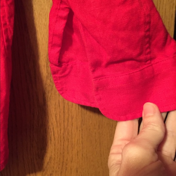 Red Button Up Blouse - Picture 3 of 3