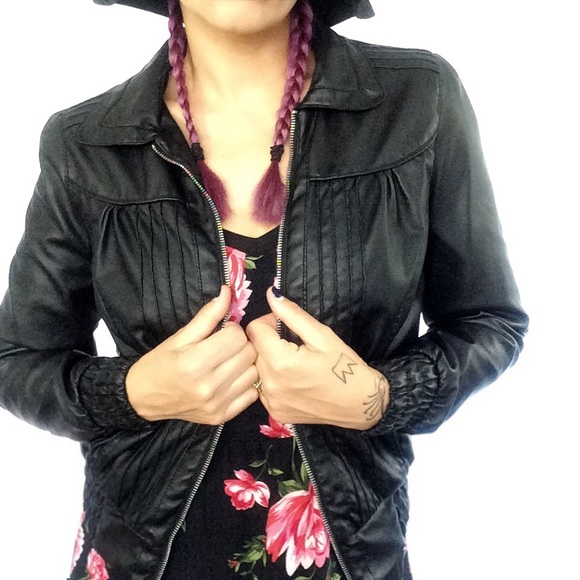 Black vegan leather jacket