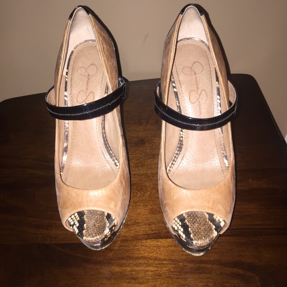 Jessica Simpson Used Snake Print High Heel Shoes