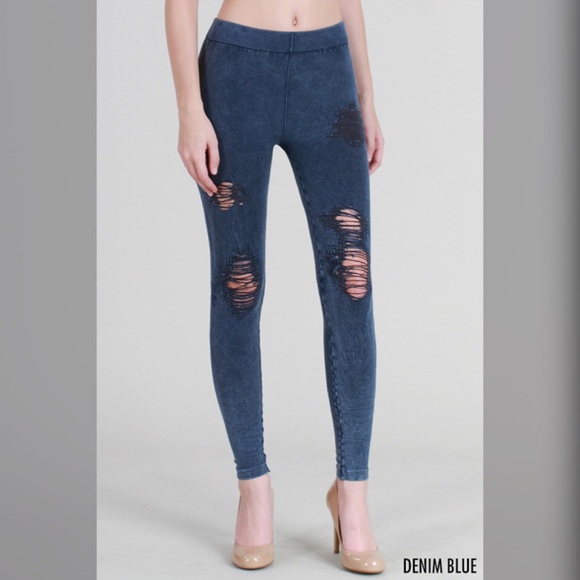 Vintage modal destroyed leggings -ONE LEFT! - Picture 2 of 4