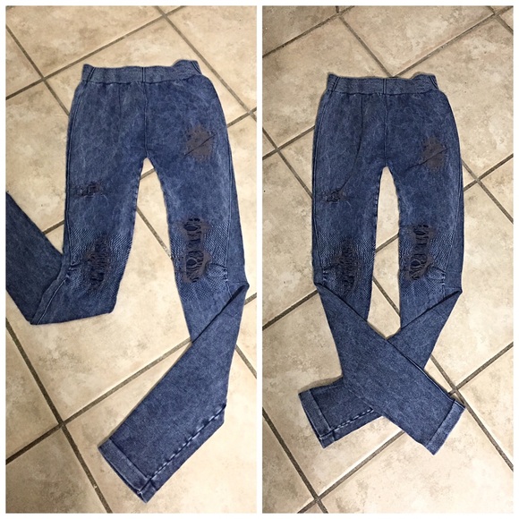 Vintage modal destroyed leggings -ONE LEFT! - Picture 4 of 4