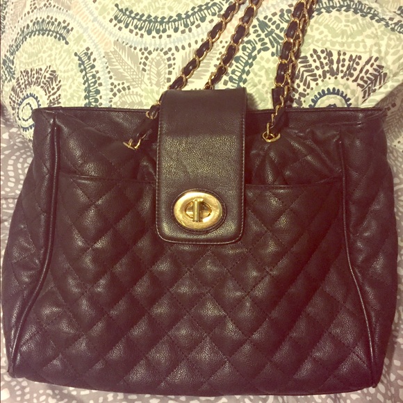 Aldo Black Quilted Handbag