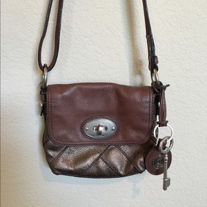 Fossil Maddox bronze metallic cross body bag