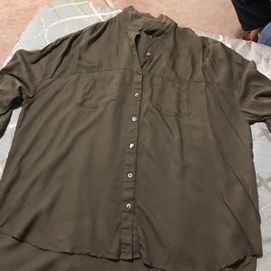 Olive green button down shirt